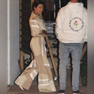 Burgundy adidas wide leg tracksuit